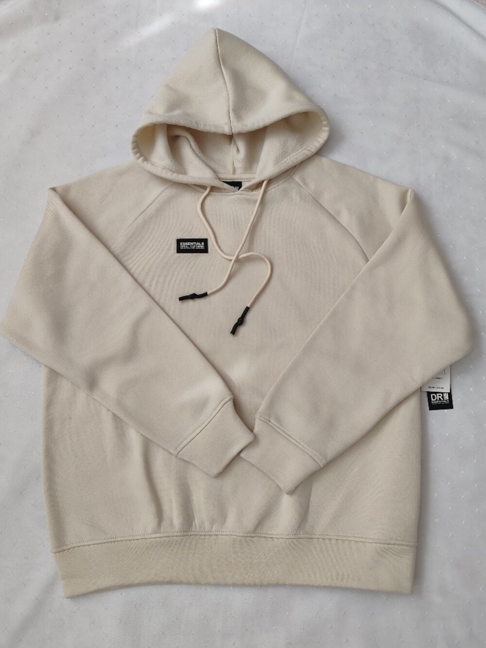 DR!! ESSENTIALS Drill Clothing Cream Raglan Hoodie Small NEW FOG Style Patch